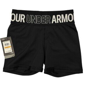 NEW UNDER ARMOUR Compression S Womens HEATGEAR BASELAYER 4” SHORTY SHORTS Black